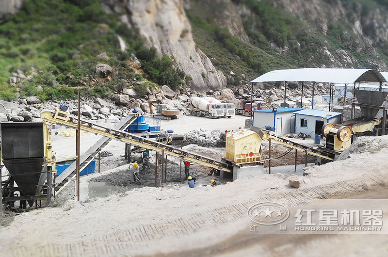 河南安陽河卵石制砂碎石生產(chǎn)線，級配好，使用率高