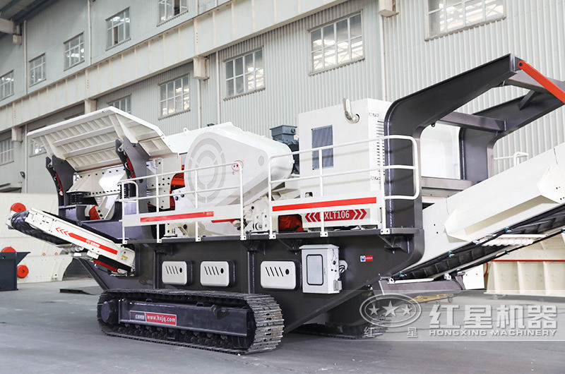 混凝土打砂履帶移動破碎站，配顎破機+給料機，粗碎專用 